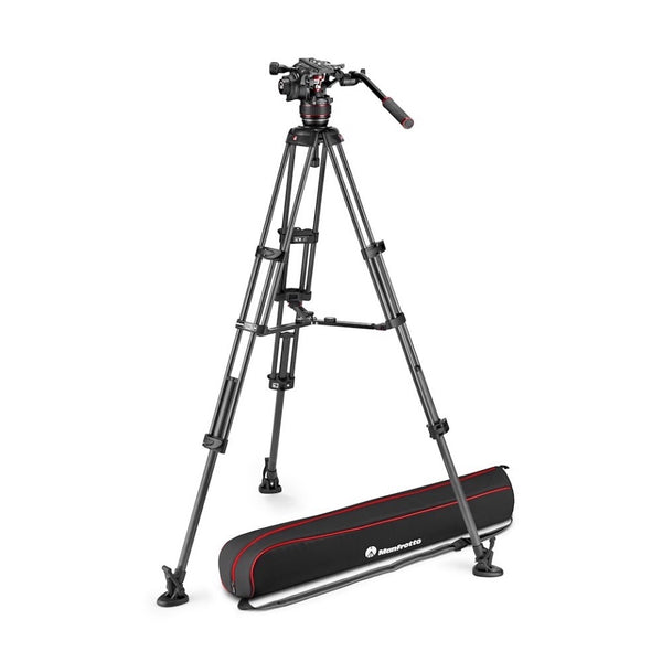 MANFROTTO MVK608TWINMA KIT TESTA VIDEO NITROTECH 608 + TREPPIEDE A DUE GAMBE IN CARBONIO
